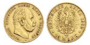 10 Mark Kingdom of Prussia (1701-1918) Gold Wilhelm I, German Emperor (1797-1888)