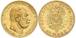 10 Mark Kingdom of Prussia (1701-1918) Gold Wilhelm I, German Emperor (1797-1888)