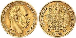 10 Mark Kingdom of Prussia (1701-1918) Gold Wilhelm I, German Emperor (1797-1888)