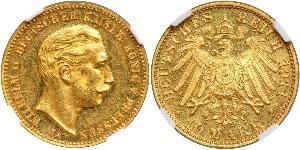 10 Mark Kingdom of Prussia (1701-1918) Gold Wilhelm II, German Emperor (1859-1941)