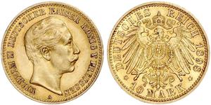 10 Mark Kingdom of Prussia (1701-1918) Gold Wilhelm II, German Emperor (1859-1941)