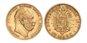 10 Mark Kingdom of Prussia (1701-1918) Gold Wilhelm I, German Emperor (1797-1888)