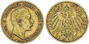 10 Mark Kingdom of Prussia (1701-1918) Gold Wilhelm II, German Emperor (1859-1941)