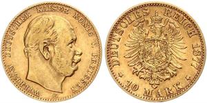 10 Mark Kingdom of Prussia (1701-1918) Gold Wilhelm I, German Emperor (1797-1888)