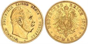 10 Mark Kingdom of Prussia (1701-1918) Gold Wilhelm I, German Emperor (1797-1888)