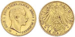 10 Mark Kingdom of Prussia (1701-1918) Gold Wilhelm II, German Emperor (1859-1941)