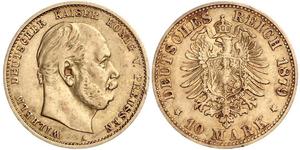 10 Mark Kingdom of Prussia (1701-1918) Gold Wilhelm I, German Emperor (1797-1888)