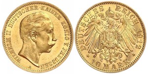 10 Mark Kingdom of Prussia (1701-1918) Gold Wilhelm II, German Emperor (1859-1941)