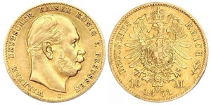 10 Mark Kingdom of Prussia (1701-1918) Gold Wilhelm I, German Emperor (1797-1888)