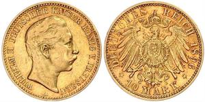 10 Mark Kingdom of Prussia (1701-1918) Gold Wilhelm II, German Emperor (1859-1941)