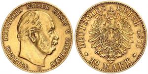 10 Mark Kingdom of Prussia (1701-1918) Gold Wilhelm I, German Emperor (1797-1888)