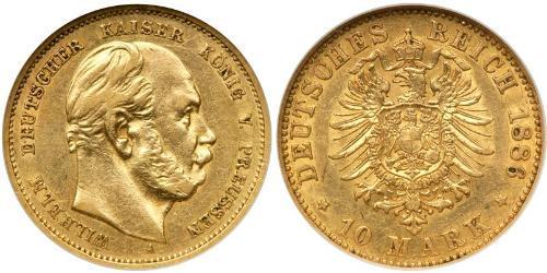 10 Mark Kingdom of Prussia (1701-1918) Gold Wilhelm I, German Emperor (1797-1888)