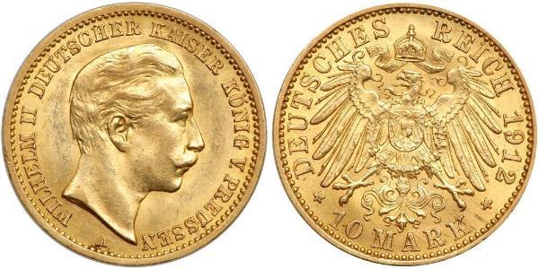 10 Mark Kingdom of Prussia (1701-1918) Gold Wilhelm II, German Emperor (1859-1941)