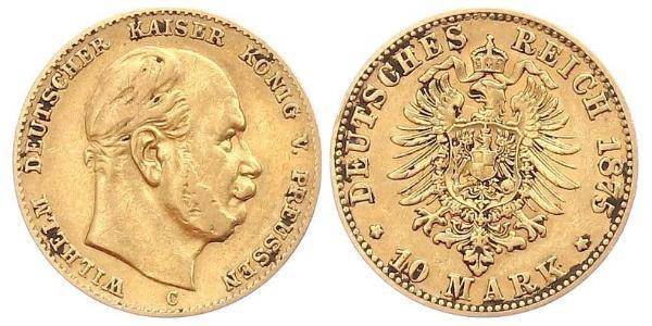 10 Mark Kingdom of Prussia (1701-1918) Gold Wilhelm I, German Emperor (1797-1888)