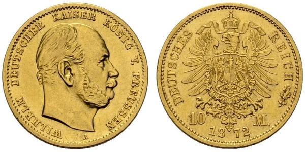 10 Mark Kingdom of Prussia (1701-1918) Gold Wilhelm I, German Emperor (1797-1888)