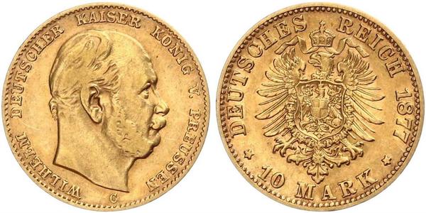 10 Mark Kingdom of Prussia (1701-1918) Gold Wilhelm I, German Emperor (1797-1888)