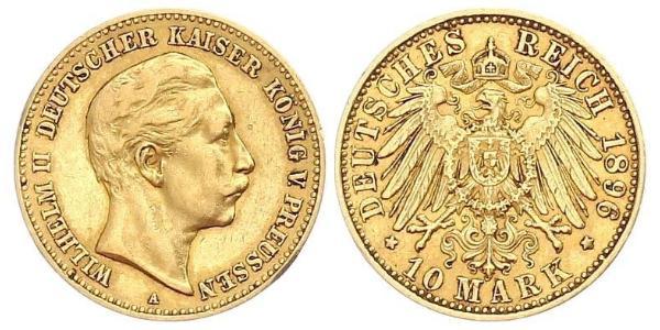10 Mark Kingdom of Prussia (1701-1918) Gold Wilhelm II, German Emperor (1859-1941)