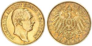 10 Mark Kingdom of Saxony (1806 - 1918) Gold Frederick Augustus III of Saxony (1865-1932)