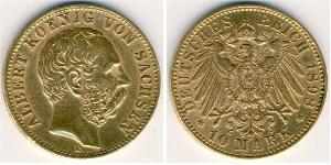 10 Mark Kingdom of Saxony (1806 - 1918) Gold Albert of Saxony