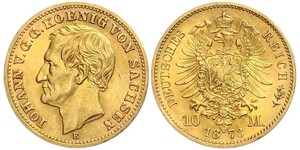 10 Mark Kingdom of Saxony (1806 - 1918) Gold 
