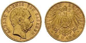 10 Mark Kingdom of Saxony (1806 - 1918) Gold Albert of Saxony