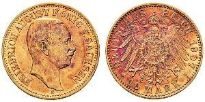 10 Mark Kingdom of Saxony (1806 - 1918) Gold Frederick Augustus III of Saxony (1865-1932)