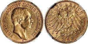 10 Mark Kingdom of Saxony (1806 - 1918) Gold Frederick Augustus III of Saxony (1865-1932)