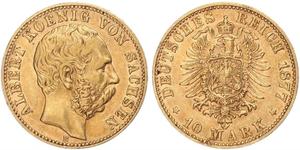 10 Mark Kingdom of Saxony (1806 - 1918) Gold 