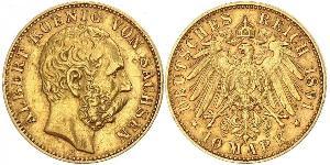 10 Mark Kingdom of Saxony (1806 - 1918) Gold Albert of Saxony