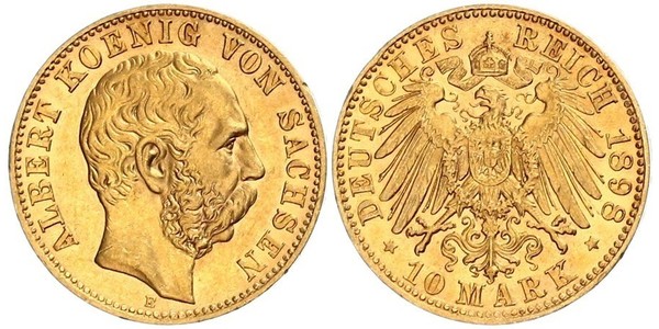 10 Mark Kingdom of Saxony (1806 - 1918) Gold Albert of Saxony