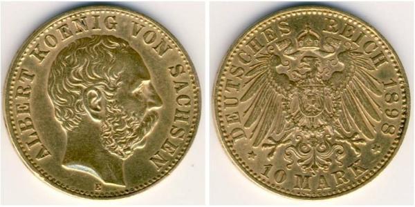 10 Mark Kingdom of Saxony (1806 - 1918) Gold Albert of Saxony