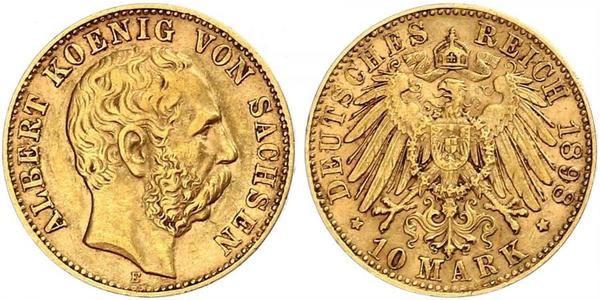 10 Mark Kingdom of Saxony (1806 - 1918) Gold Albert of Saxony