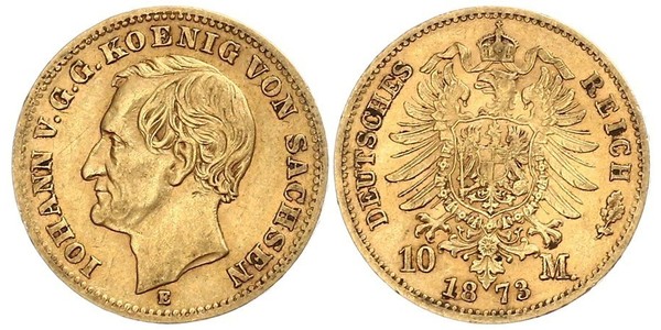 10 Mark Kingdom of Saxony (1806 - 1918) Gold 