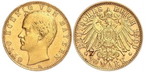 10 Mark Königreich Bayern (1806 - 1918) Gold Otto (Bayern)(1848 – 1916)