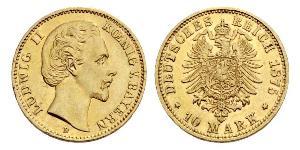 10 Mark Königreich Bayern (1806 - 1918) Gold Ludwig II. (Bayern)(1845 – 1886)
