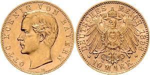 10 Mark Königreich Bayern (1806 - 1918) Gold Otto (Bayern)(1848 – 1916)