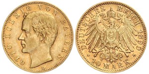 10 Mark Königreich Bayern (1806 - 1918) Gold Otto (Bayern)(1848 – 1916)