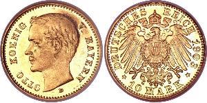 10 Mark Königreich Bayern (1806 - 1918) Gold Otto (Bayern)(1848 – 1916)