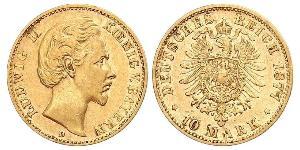 10 Mark Königreich Bayern (1806 - 1918) Gold Ludwig II. (Bayern)(1845 – 1886)