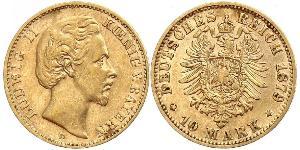 10 Mark Königreich Bayern (1806 - 1918) Gold Ludwig II. (Bayern)(1845 – 1886)