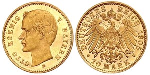 10 Mark Königreich Bayern (1806 - 1918) Gold Otto (Bayern)(1848 – 1916)