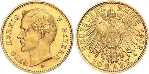 10 Mark Königreich Bayern (1806 - 1918) Gold Otto (Bayern)(1848 – 1916)