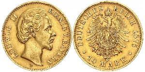10 Mark Königreich Bayern (1806 - 1918) Gold Ludwig II. (Bayern)(1845 – 1886)