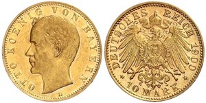 10 Mark Königreich Bayern (1806 - 1918) Gold Otto (Bayern)(1848 – 1916)