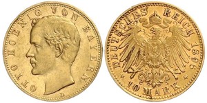 10 Mark Königreich Bayern (1806 - 1918) Gold Otto (Bayern)(1848 – 1916)