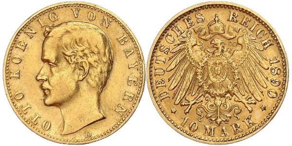 10 Mark Königreich Bayern (1806 - 1918) Gold Otto (Bayern)(1848 – 1916)