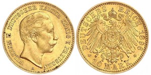 10 Mark Königreich Preußen (1701-1918) Gold Wilhelm II, German Emperor (1859-1941)