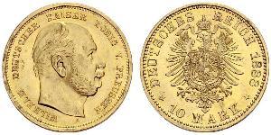 10 Mark Königreich Preußen (1701-1918) Gold Wilhelm I, German Emperor (1797-1888)