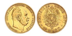 10 Mark Königreich Preußen (1701-1918) Gold Wilhelm I, German Emperor (1797-1888)