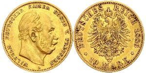 10 Mark Königreich Preußen (1701-1918) Gold Wilhelm I, German Emperor (1797-1888)